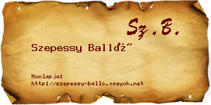 Szepessy Balló névjegykártya